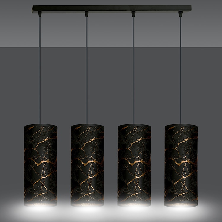 Lampa wisząca Karrla x4 65 cm czarny marmur  - zdjęcie 5
