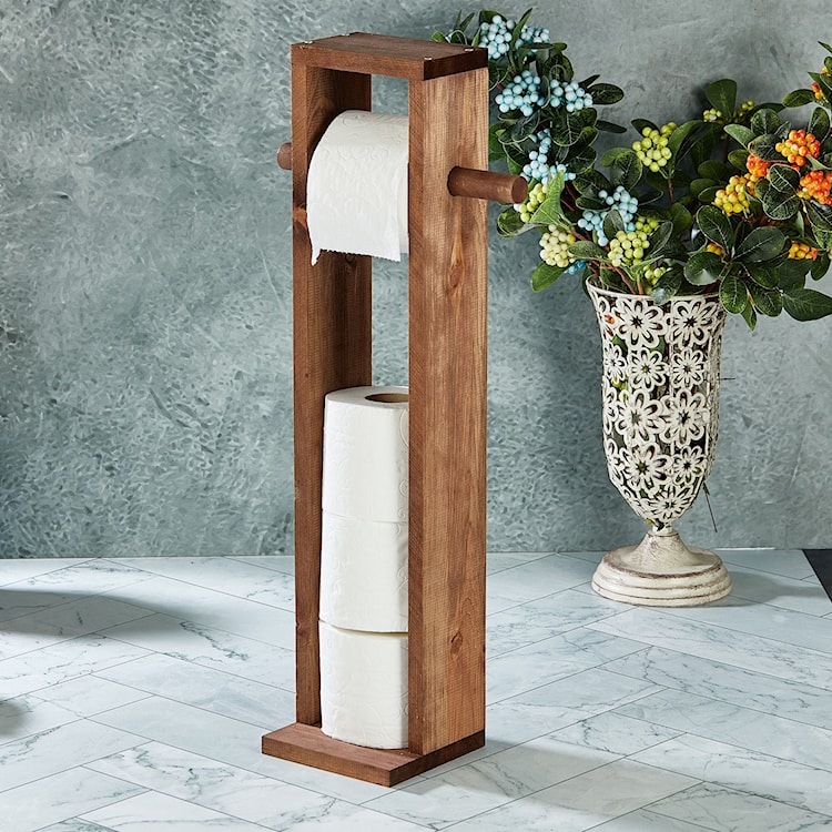 Stojak na papier toaletowy Fullion 61 cm drewniany  - zdjęcie 2