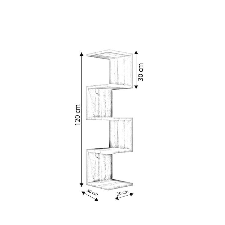 Półka ścienna pionowa Epolly 120 cm dąb  - zdjęcie 5