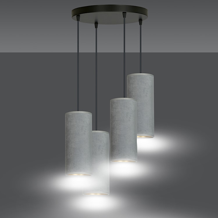 Lampa wisząca Bonett x4 asymetryczna średnica 35 cm szara  - zdjęcie 5