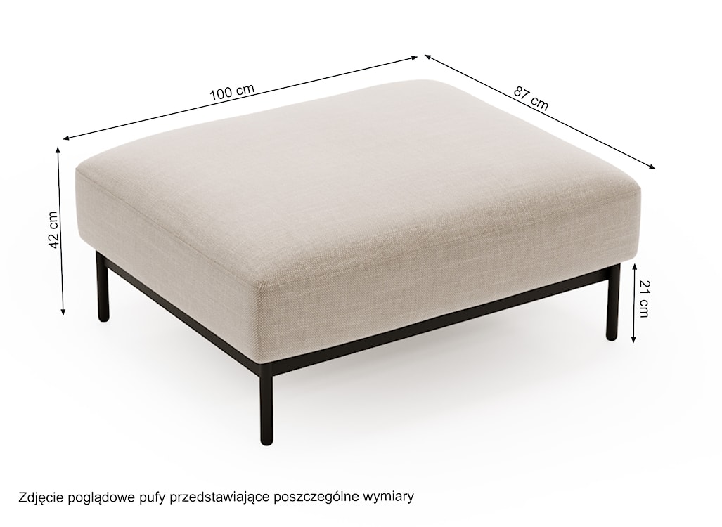 Pufa Solianero ciemnoszara dzianina łatwoczyszcząca  - zdjęcie 6