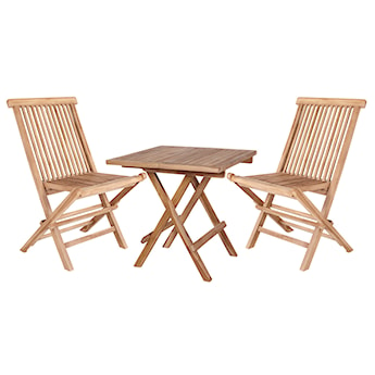 Składany stolik ogrodowy Firrol z dwoma krzesłami ogrodowymi Rewani