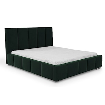 Łóżko tapicerowane 180x200 cm Bodera z pojemnikiem zielone w tkaninie hydrofobowej