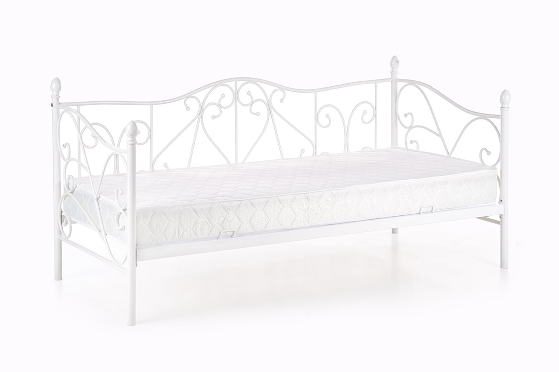 Łóżko metalowe Perline 90x200 cm białe  - zdjęcie 5