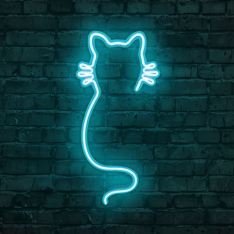 Neon na ścianę Letely w kształcie kota niebieski  - zdjęcie 2