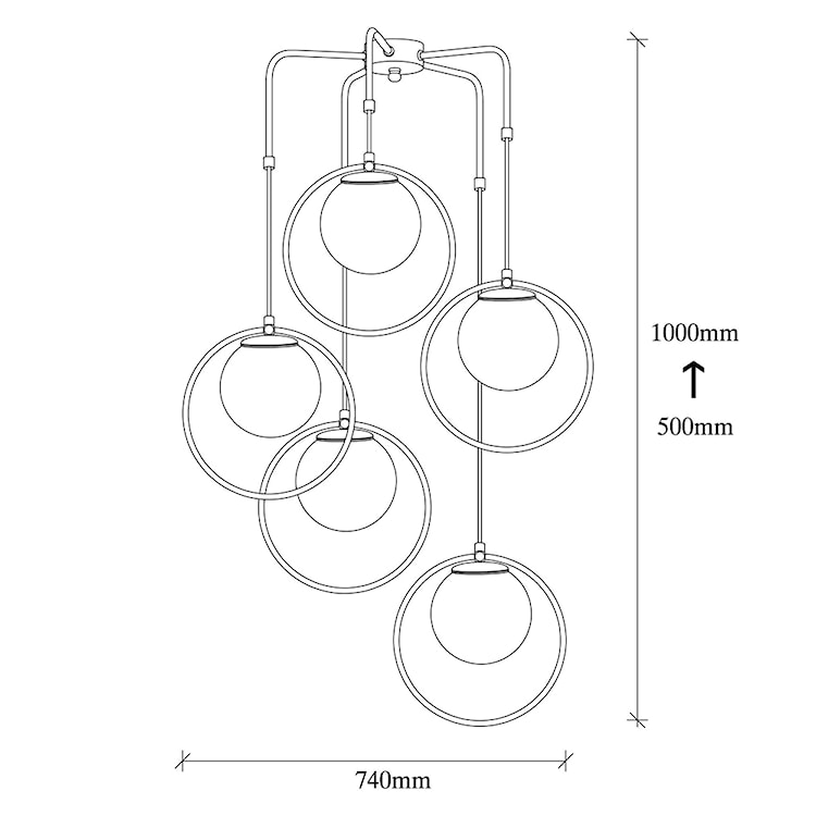 Lampa wisząca Solanum x5 czarno-biała  - zdjęcie 6