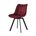 Krzesło tapicerowane pikowane Castineta na obrotowej podstawie bordowy welur hydrofobowy