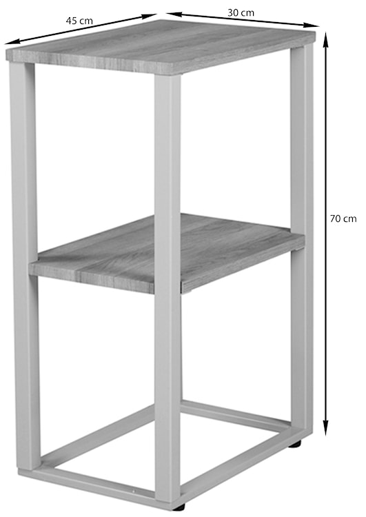 Stolik nocny Sounce z półką czarny / szary  - zdjęcie 6