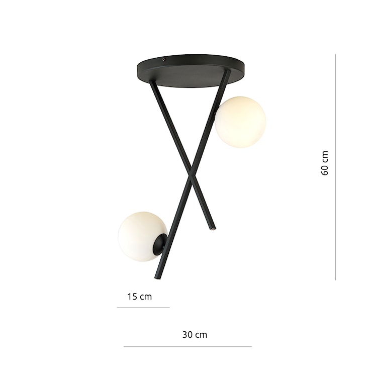 Lampa sufitowa Appire x2 biały klosz  - zdjęcie 4