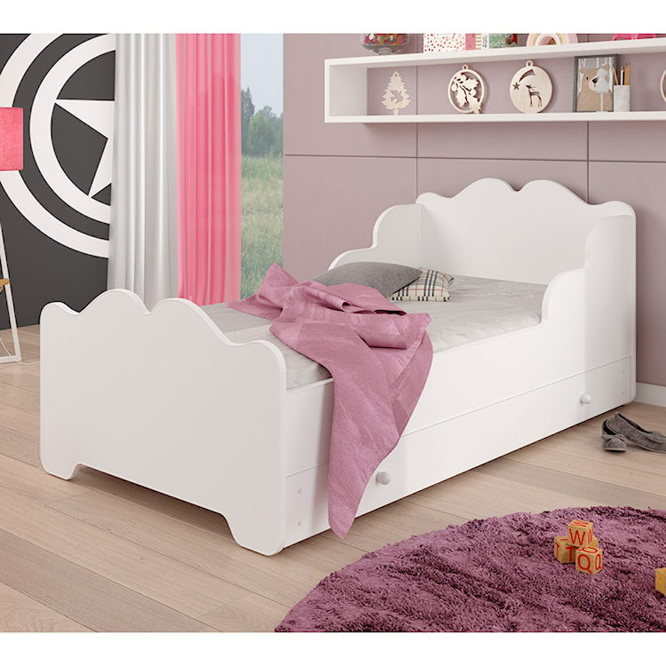 Łóżko dziecięce Mermi 160x80 cm białe z szufladą  - zdjęcie 2