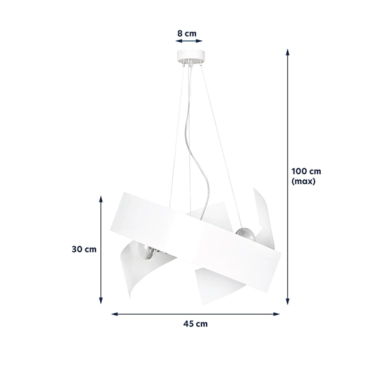 Lampa wisząca Cariati biała  - zdjęcie 5