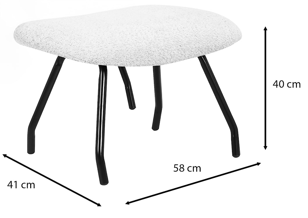 Podnóżek tapicerowany Suppet w tkaninie boucle beżowy  - zdjęcie 7