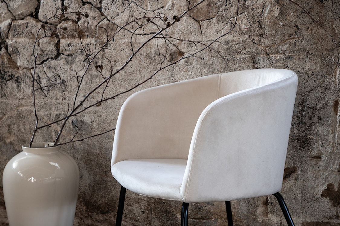 Krzesło tapicerowane Ressator jasnobeżowy velvet  - zdjęcie 3