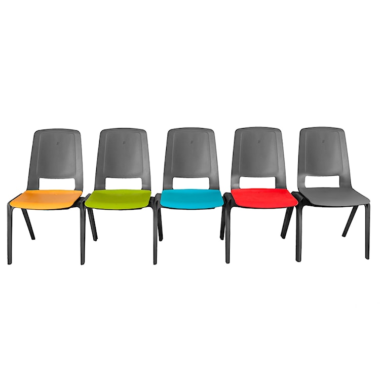 Zestaw czterech krzeseł konferencyjnych Fila zielono-szare  - zdjęcie 6