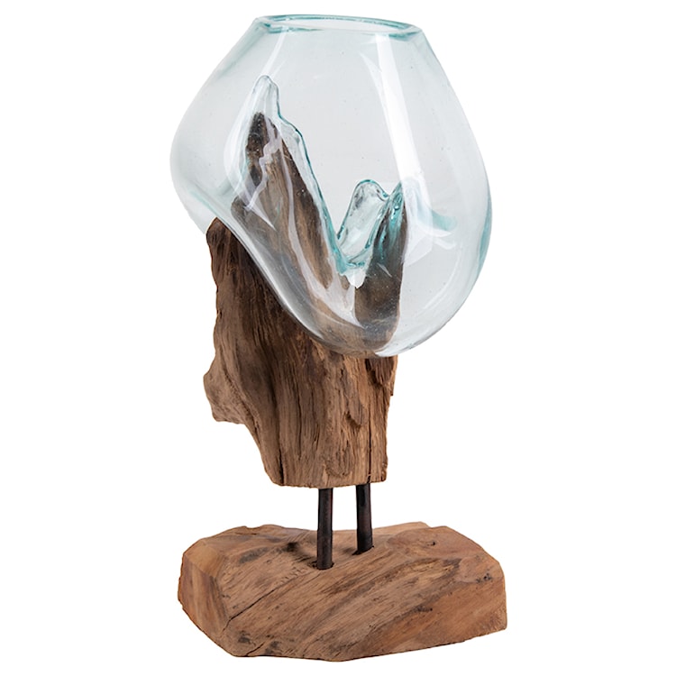 Dekoracja szklana Bouraldo 18x25 cm z drewnem  - zdjęcie 5