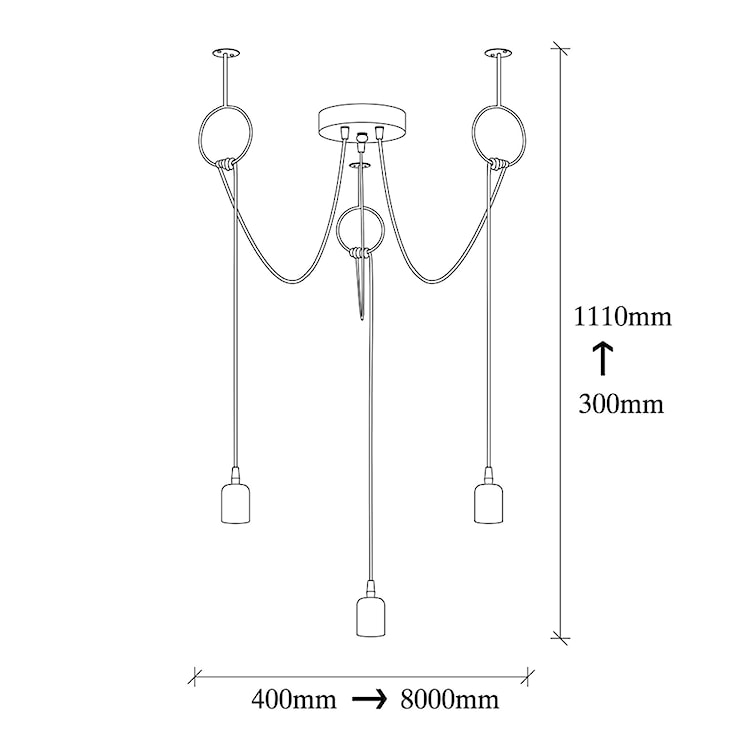 Lampa wisząca Inidil x3 industrialna czarna  - zdjęcie 5