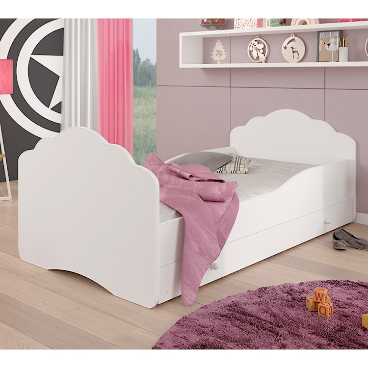 Łóżko dziecięce Sissa 160x80 cm białe z szufladą  - zdjęcie 3