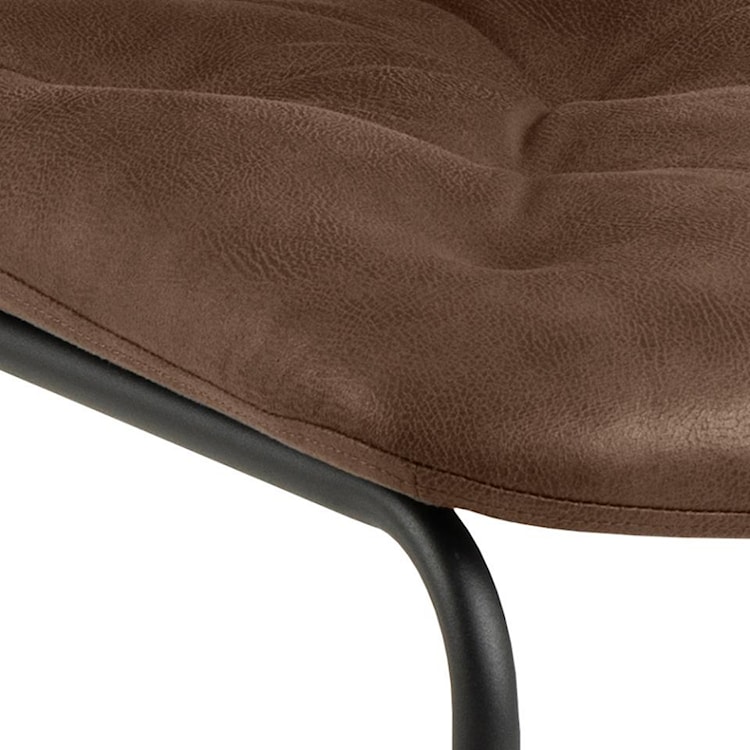 Krzesło tapicerowane Pallowled na płozach brązowa ekoskóra  - zdjęcie 6