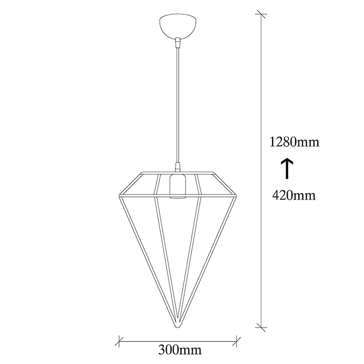 Lampa sufitowa Palmares w kształcie diamentu średnica 30 cm czarna  - zdjęcie 11