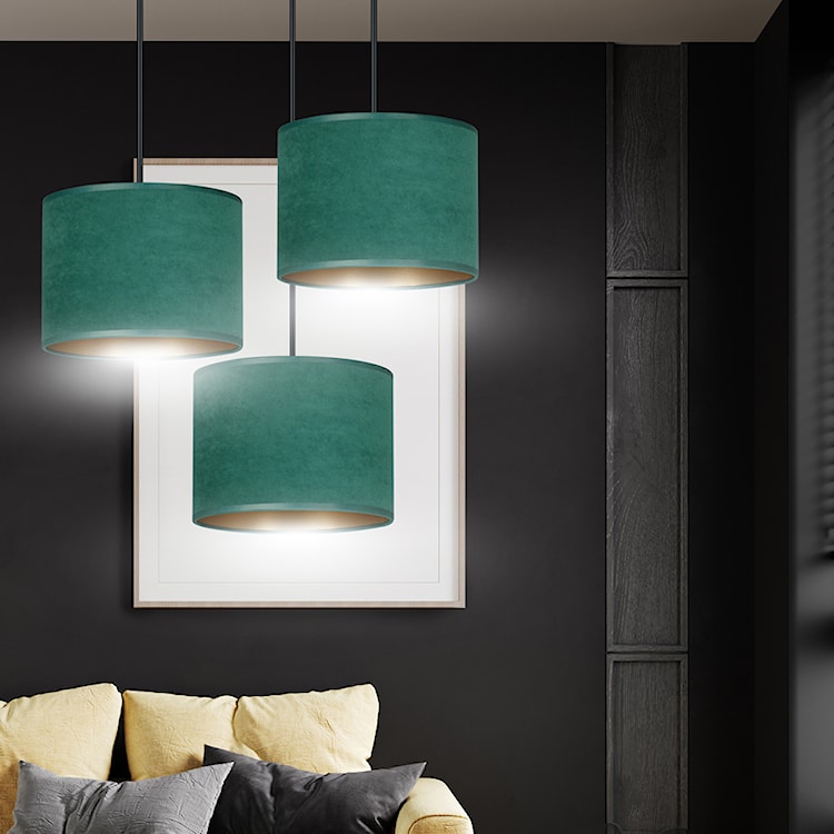 Lampa wisząca Hellid x3 asymetryczna średnica 50 cm zielona  - zdjęcie 2