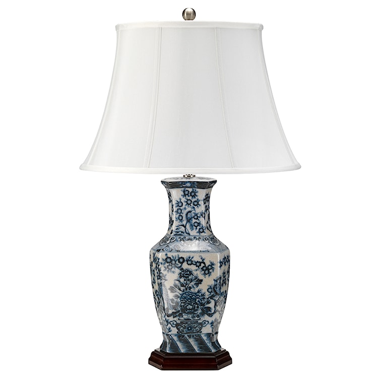 Lampa stołowa Bloen z porcelany klasyczna biała/niebieska  - zdjęcie 2