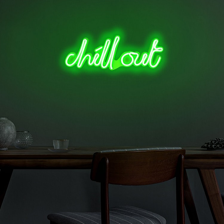 Neon na ścianę Letely z napisem Chill Out zielony  - zdjęcie 4