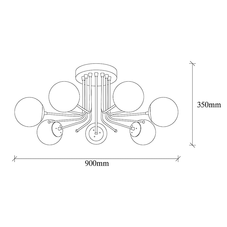 Lampa sufitowa Murrayana x7 czarno-biała  - zdjęcie 7