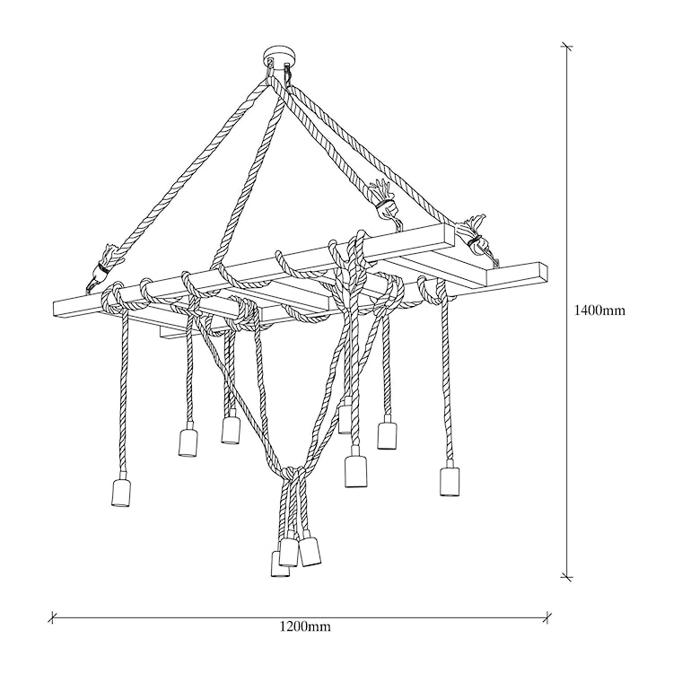 Lampa wisząca Symmett x12 drewniana  - zdjęcie 4