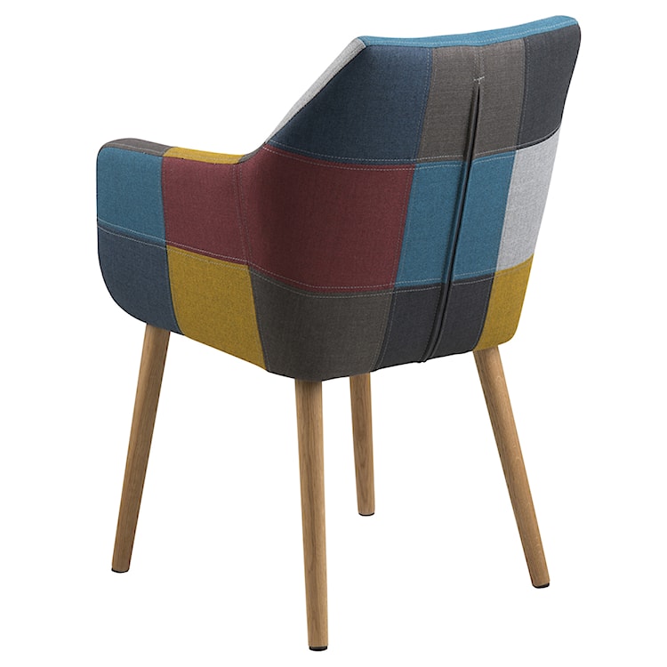 Krzesło tapicerowane z podłokietnikami Marcelio wielokolorowe patchwork  - zdjęcie 7