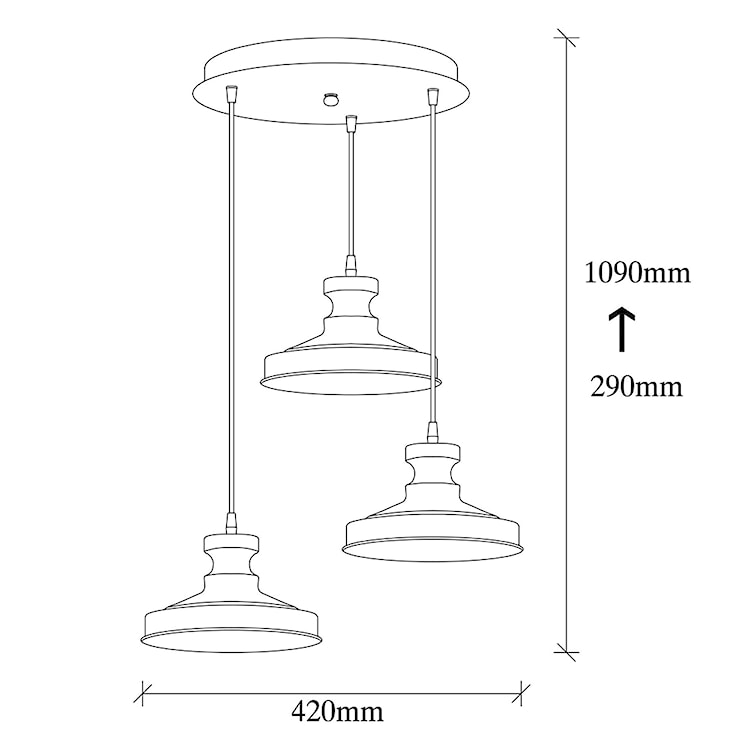 Lampa wisząca Novillian x3 na okrągłej podsufitce złota  - zdjęcie 5
