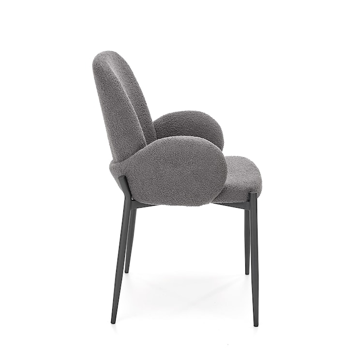 Krzesło tapicerowane Buxar popielate - boucle  - zdjęcie 2