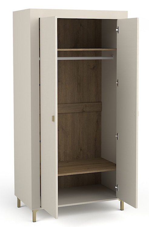 Szafa dwudrzwiowa Lammila 94 cm szary beż / dąb whisky  - zdjęcie 4