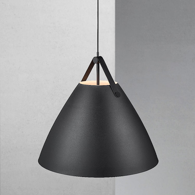 Lampa wisząca Strap średnica 68 cm czarny metalowy klosz  - zdjęcie 4