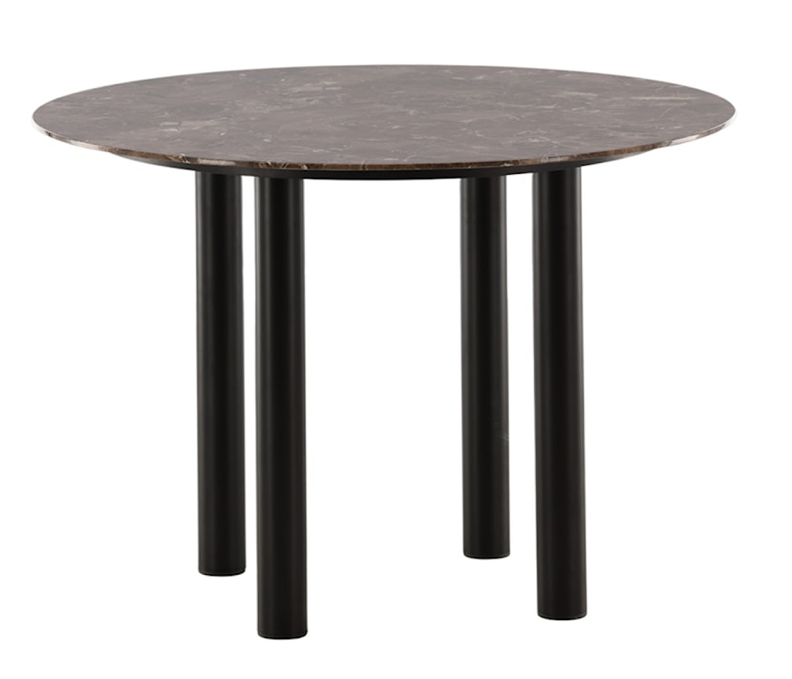 Stół do jadalni Moyells okrągły średnica 106 cm brązowy marmur/czarna podstawa  - zdjęcie 4