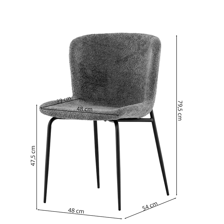 Krzesło tapicerowane Serveys w tkaninie boucle beżowe  - zdjęcie 6