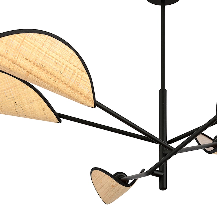 Lampa sufitowa Shintor x6 czarno-rattanowa  - zdjęcie 6