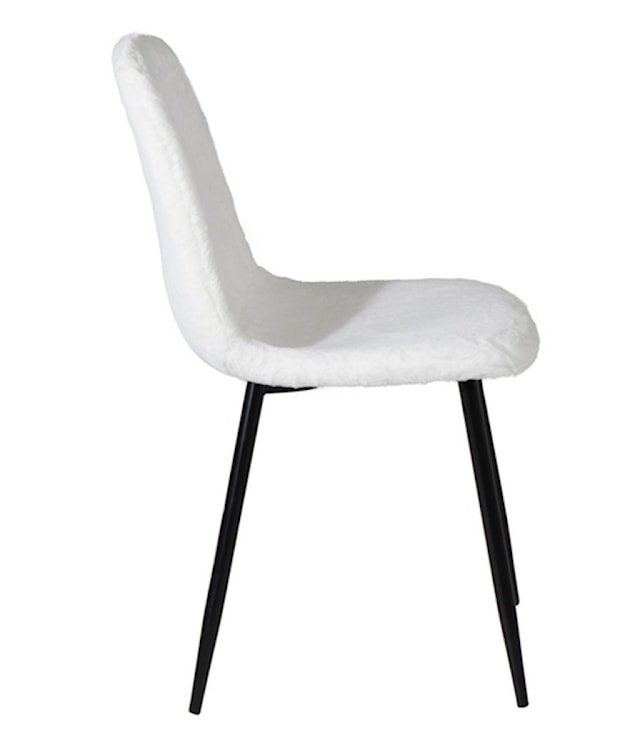Krzesło tapicerowane Plorility białe/sztuczne futerko  - zdjęcie 5