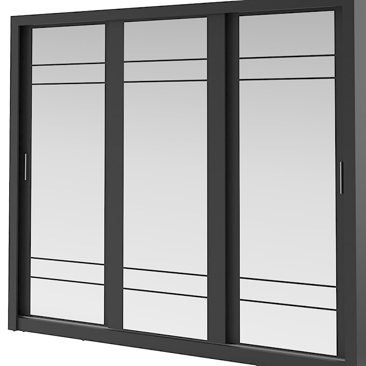 Szafa Arti 250 cm z trzema lustrami i oświetleniem czarna  - zdjęcie 5