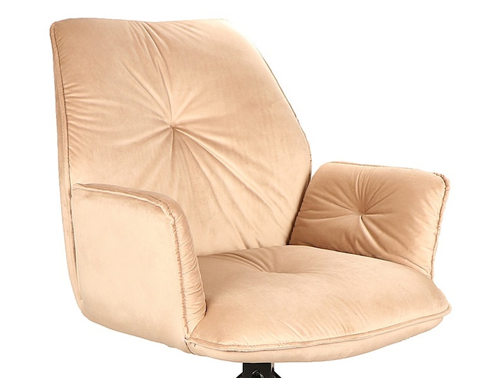 Krzesło tapicerowane Flasson z podłokietnikami beżowy velvet  - zdjęcie 4