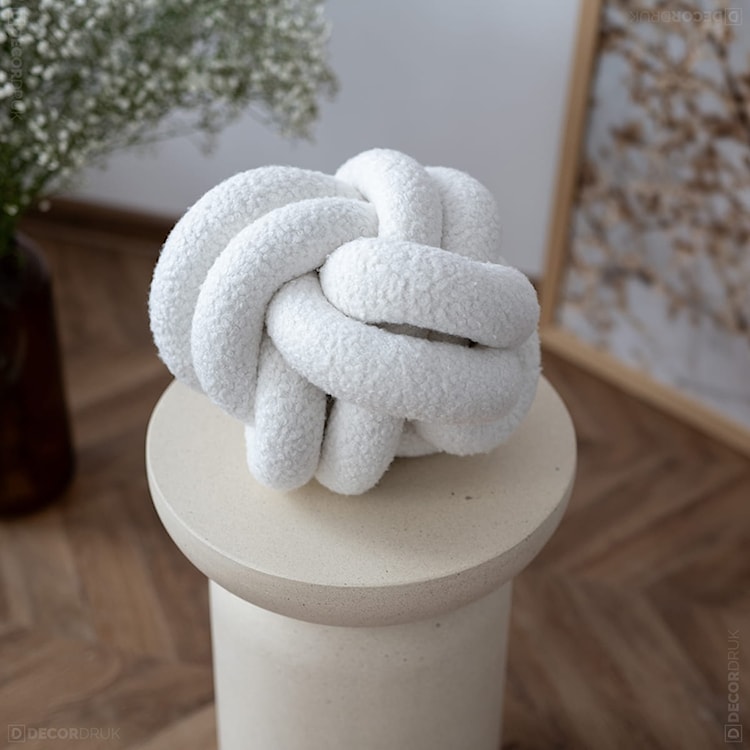Poduszka dekoracyjna Soft Loop biały supeł  - zdjęcie 2