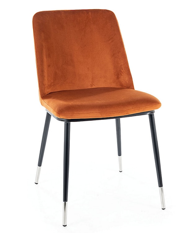 Krzesło tapicerowane Sionior cynamonowy velvet/ chromowane detale