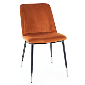 Krzesło tapicerowane Sionior cynamonowy velvet/ chromowane detale