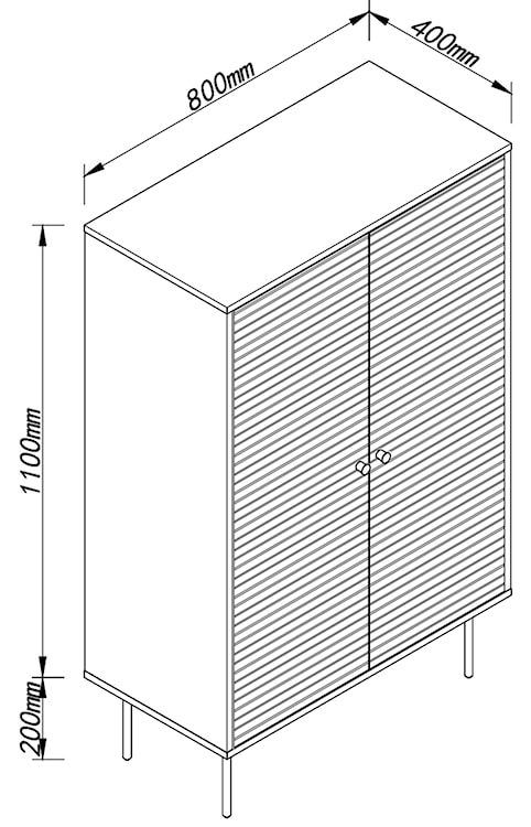 Komoda wysoka Ossively mokka  - zdjęcie 2