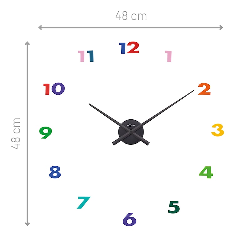 Zegar ścienny Hands 48 cm wielokolorowy  - zdjęcie 14