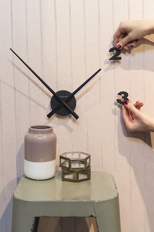 Zegar ścienny Hands 48 cm czarny  - zdjęcie 3