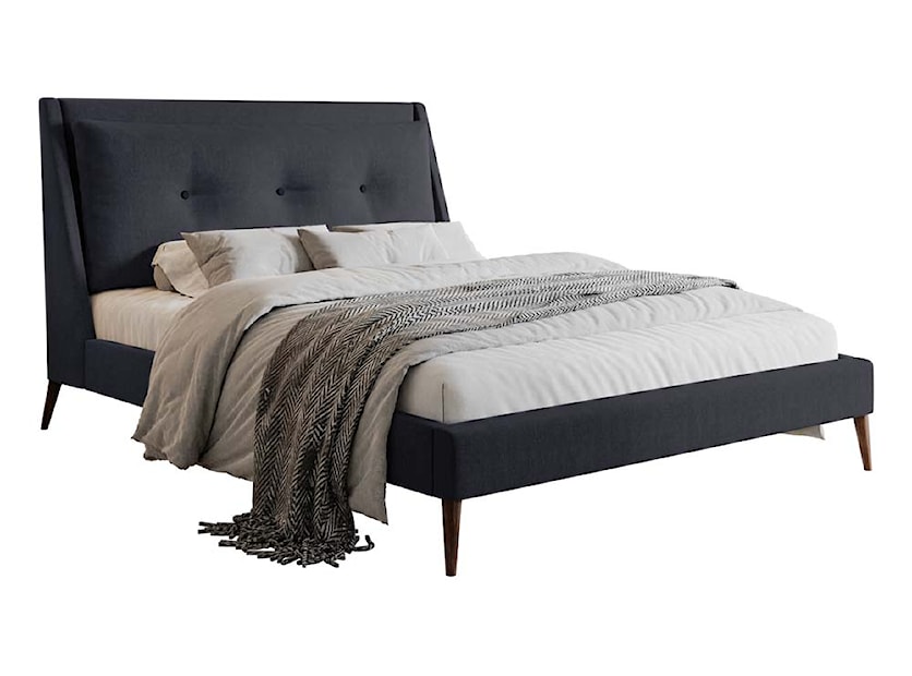Łóżko tapicerowane Bushel 160x200 cm ciemnoszare 
