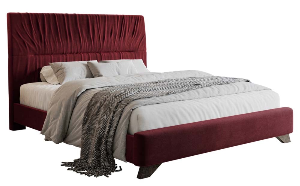 Łóżko tapicerowane Llana 160x200 cm bordowy velvet