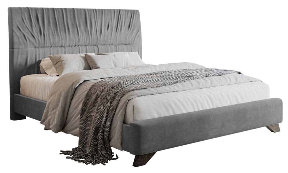 Łóżko tapicerowane Llana 160x200 cm szary velvet