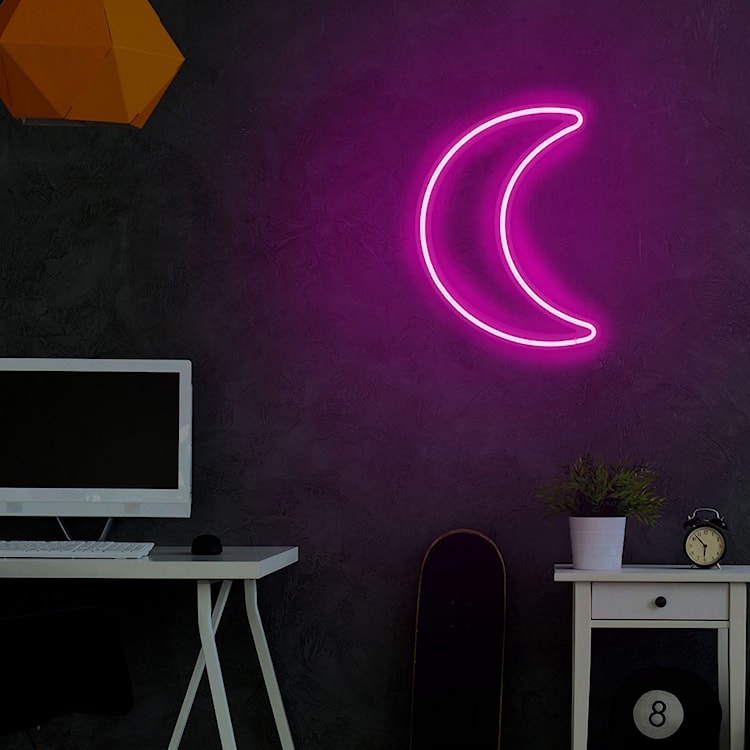 Neon na ścianę Letely w kształcie księżyca różowy  - zdjęcie 4