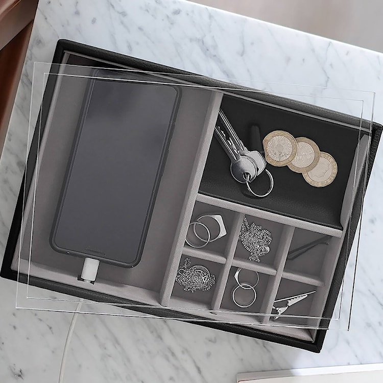 Organizer na biżuterię Pebble Valet With Clear Acrylic czarny  - zdjęcie 4